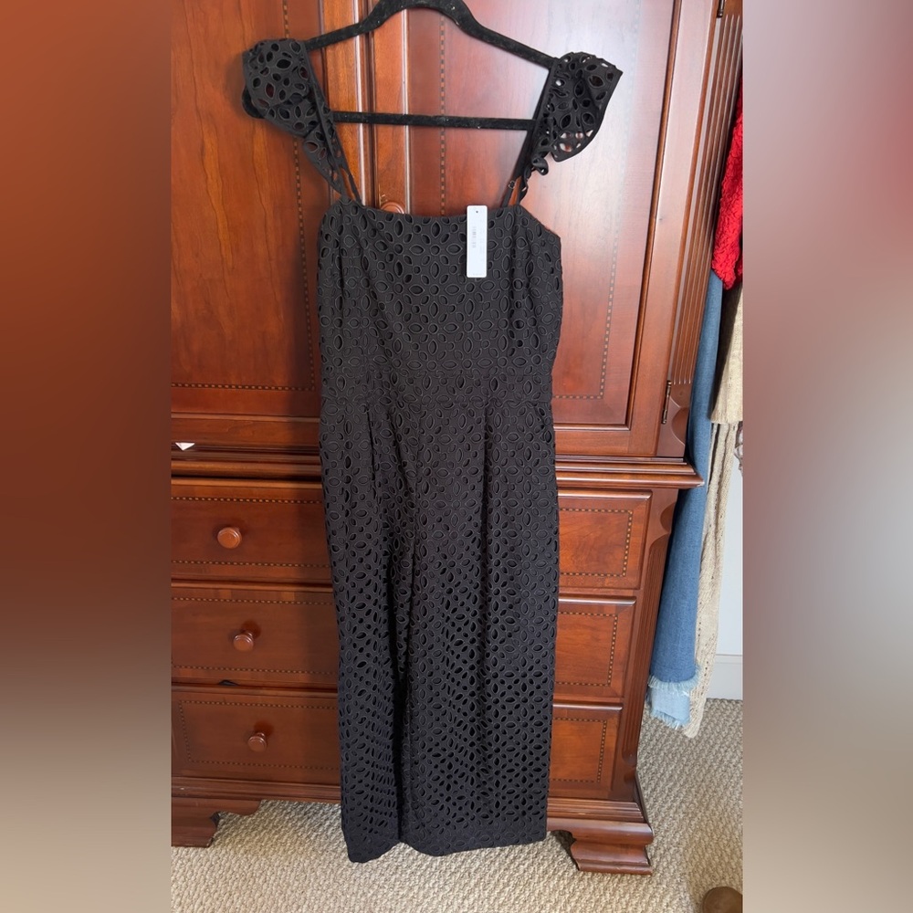 Elegant Black Eyelet Romper